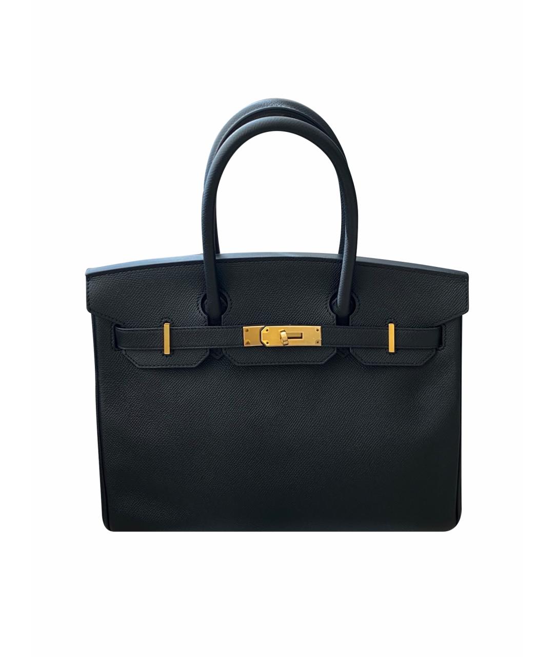 HERMES Черная кожаная сумка тоут, фото 1