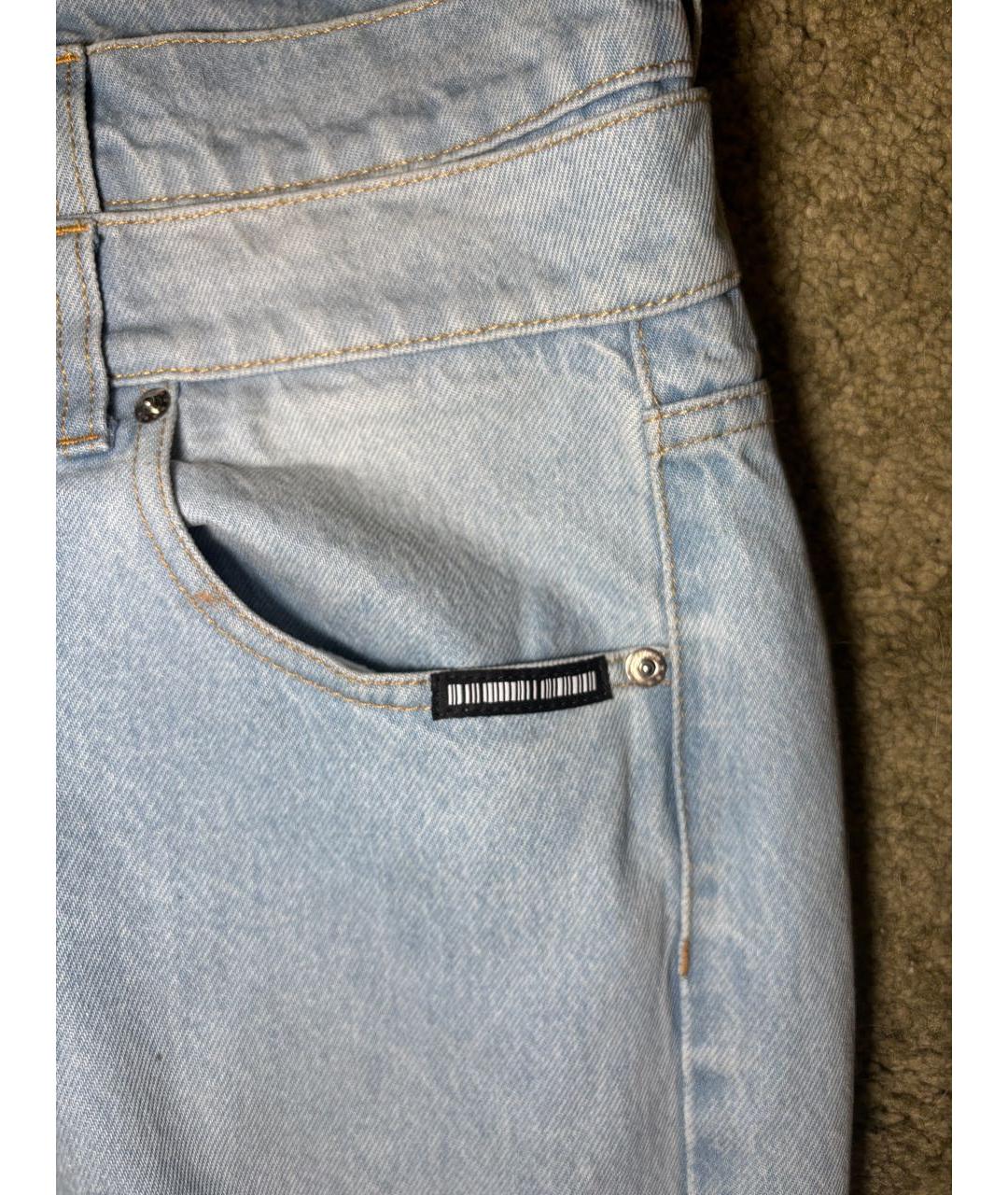 VETEMENTS Голубые хлопковые прямые джинсы, фото 5