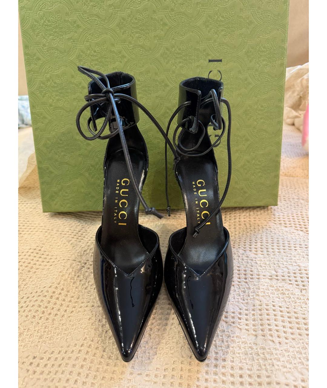 GUCCI Черные кожаные туфли, фото 2
