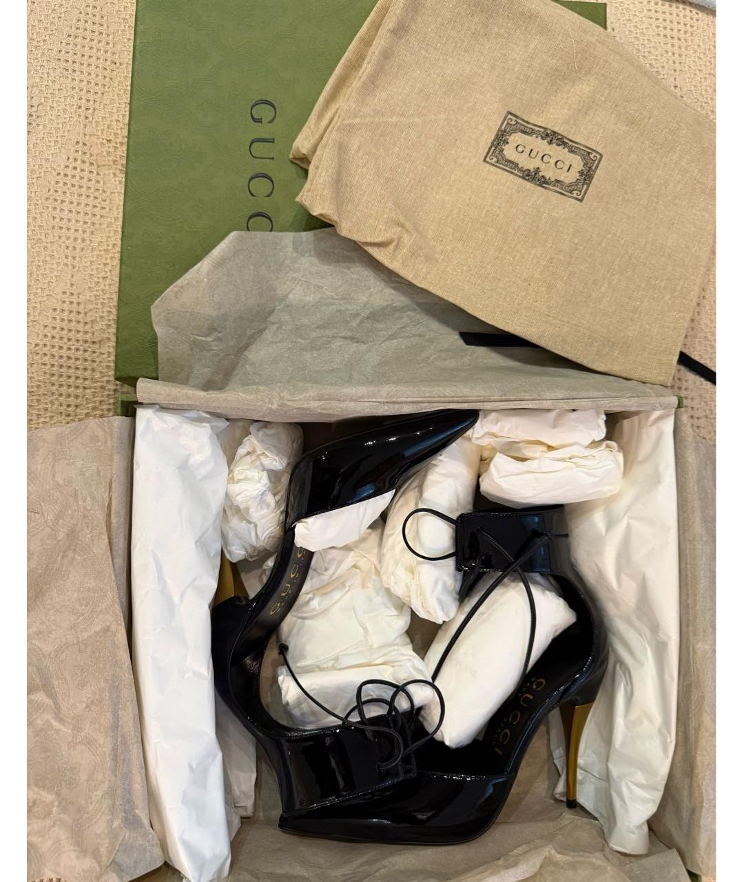 GUCCI Черные кожаные туфли, фото 5