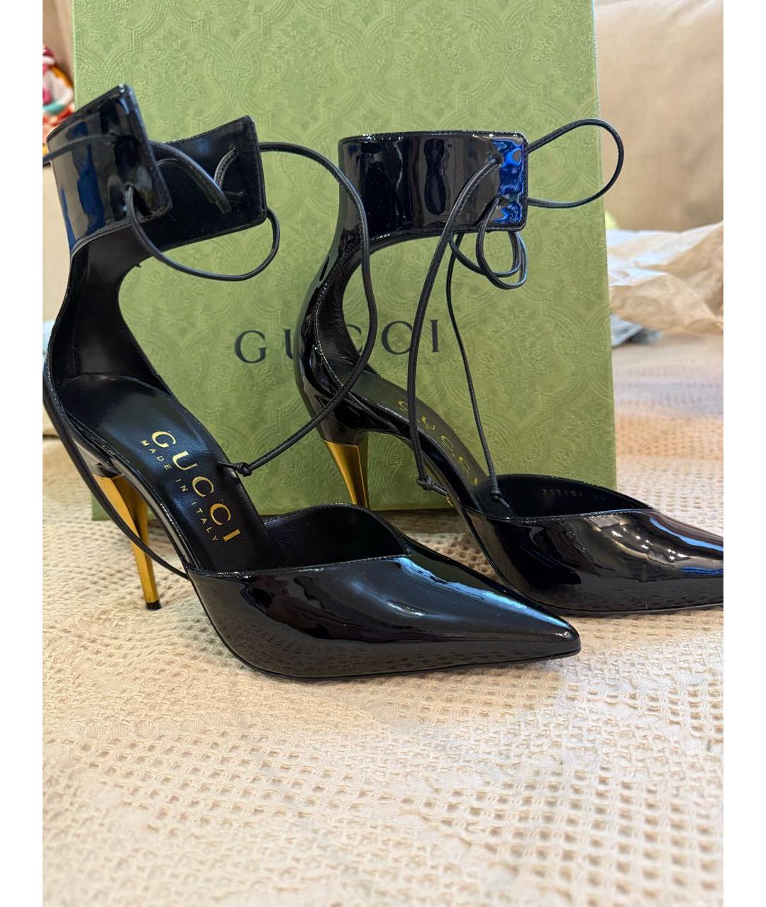 GUCCI Черные кожаные туфли, фото 4