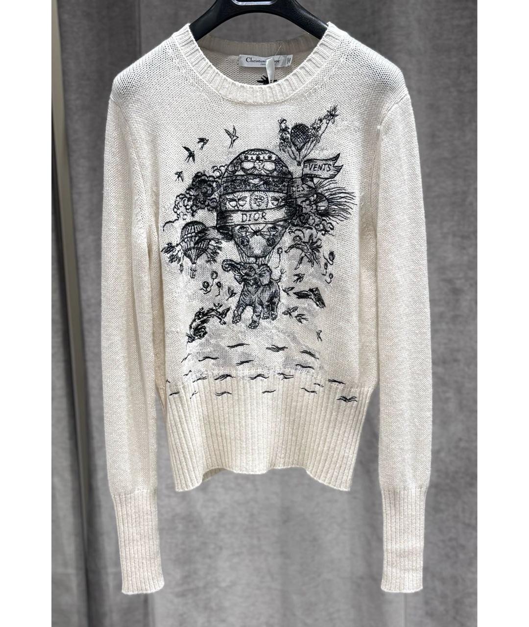 CHRISTIAN DIOR Бежевый кашемировый джемпер / свитер, фото 7