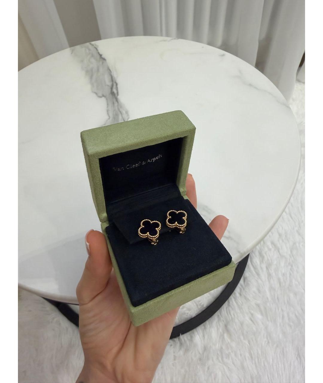 VAN CLEEF & ARPELS Черные серьги из желтого золота, фото 3