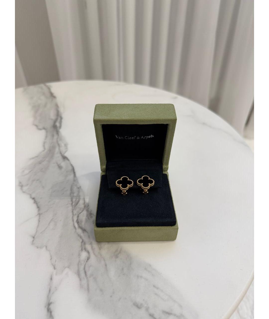 VAN CLEEF & ARPELS Черные серьги из желтого золота, фото 2