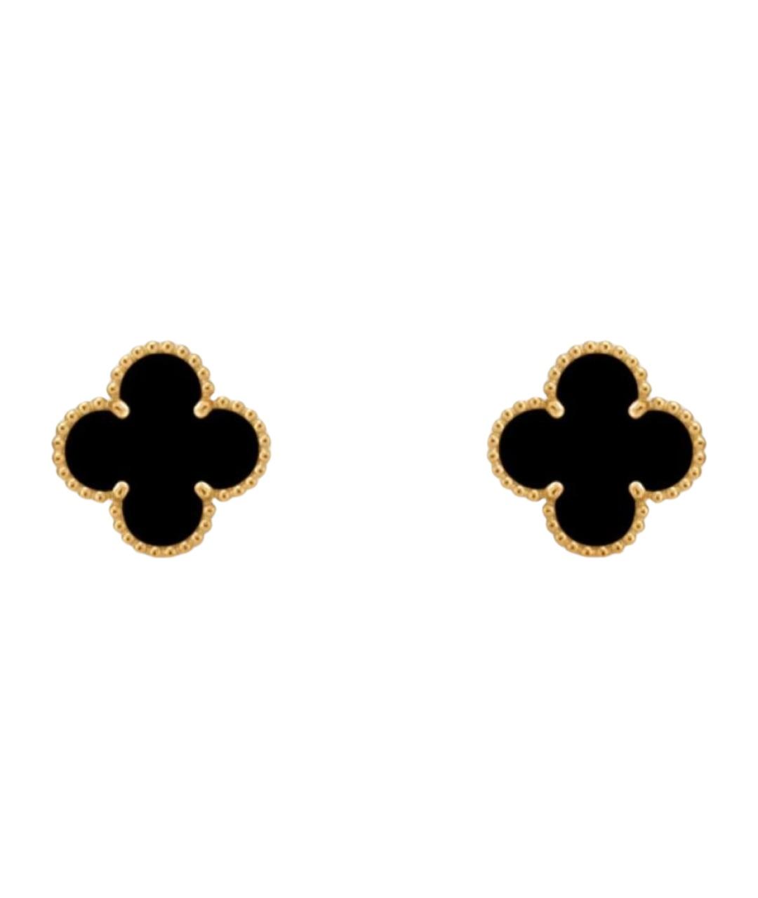 VAN CLEEF & ARPELS Черные серьги из желтого золота, фото 1