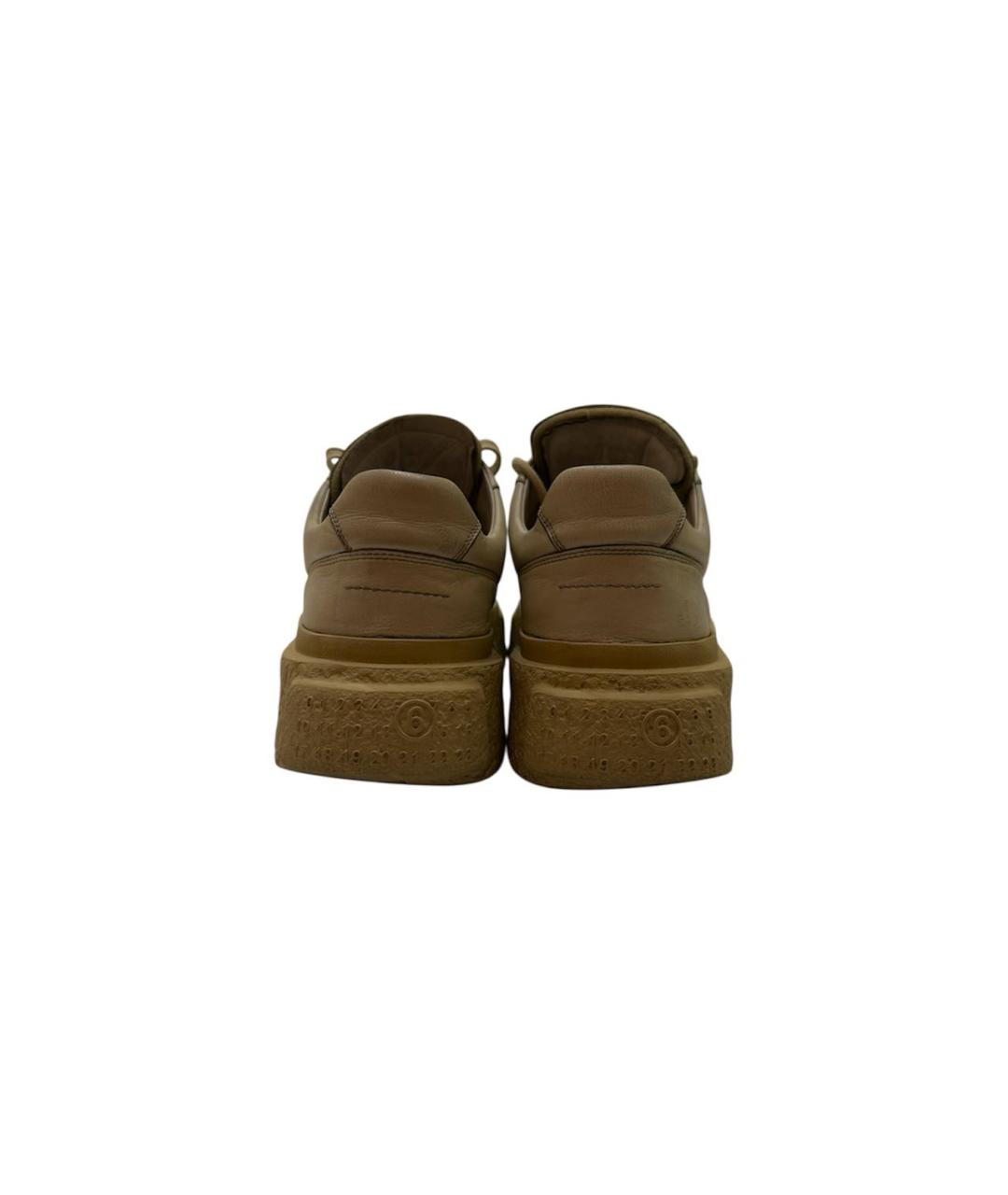 MM6 MAISON MARGIELA Белые кожаные низкие кроссовки / кеды, фото 4