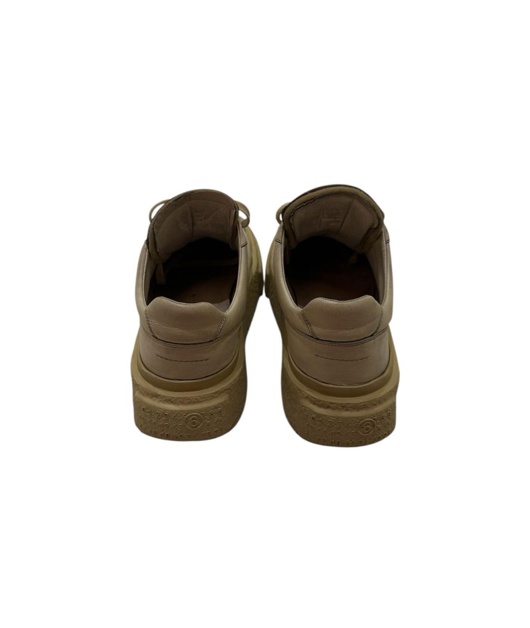 MM6 MAISON MARGIELA Белые кожаные низкие кроссовки / кеды, фото 3