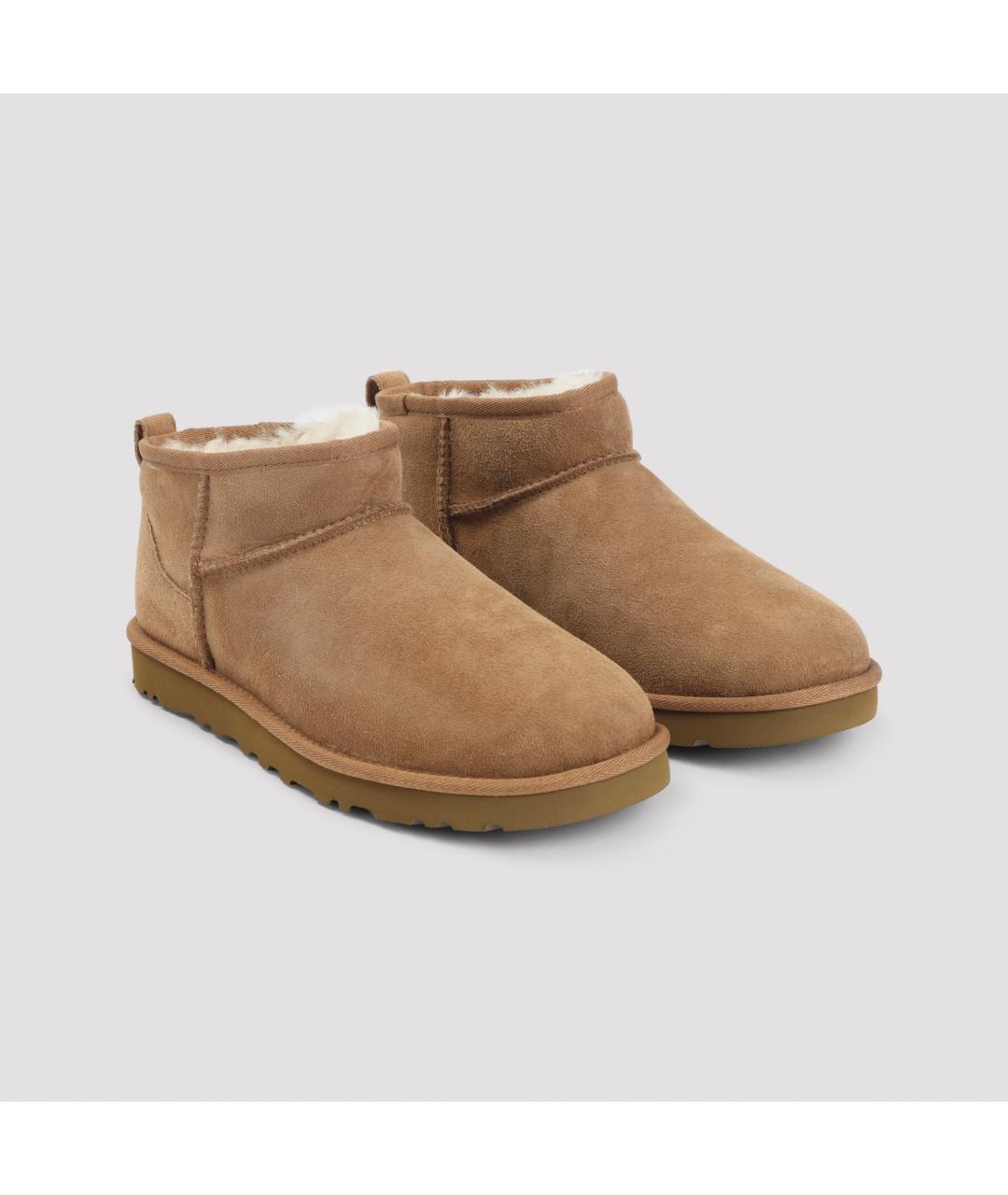 UGG AUSTRALIA Бежевые замшевые низкие ботинки, фото 5