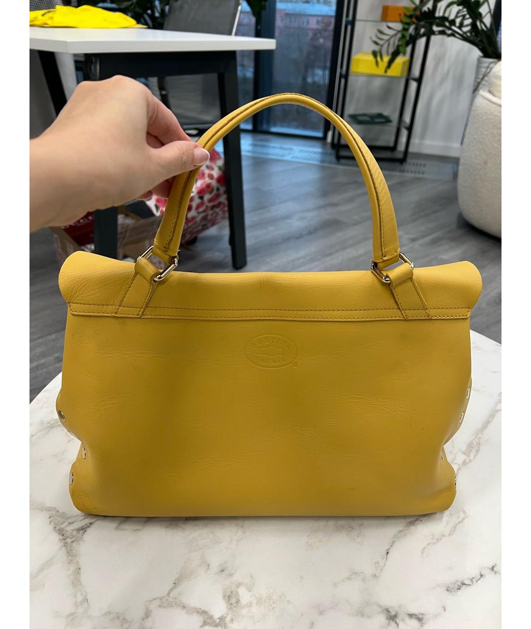 ZANELLATO Желтая кожаная сумка тоут, фото 3