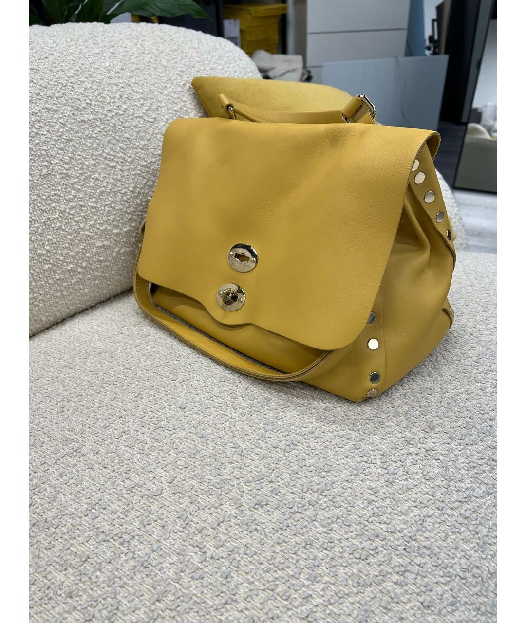 ZANELLATO Желтая кожаная сумка тоут, фото 2