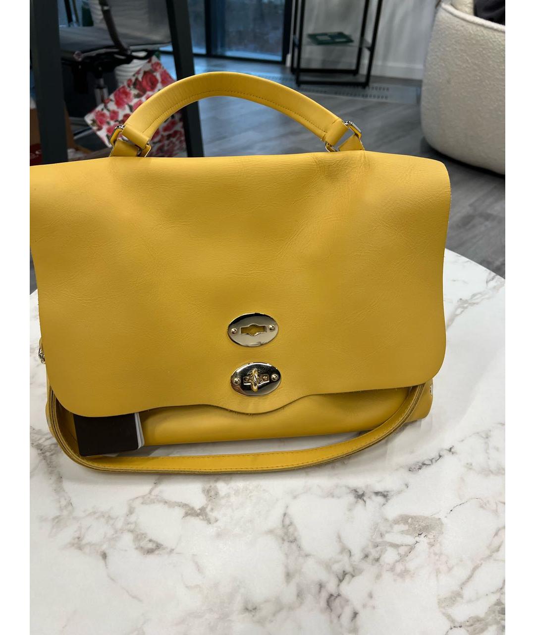 ZANELLATO Желтая кожаная сумка тоут, фото 8