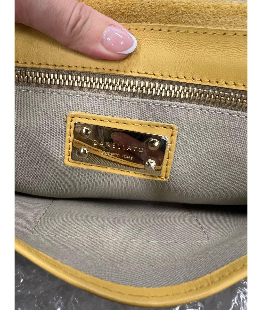 ZANELLATO Желтая кожаная сумка тоут, фото 7