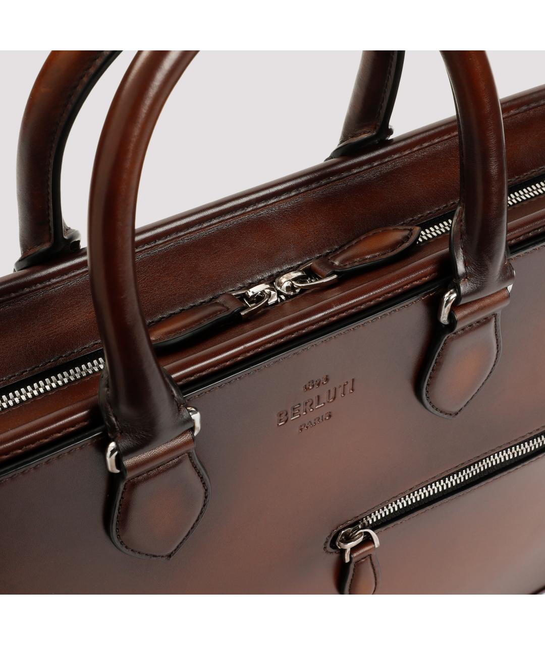 BERLUTI Коричневый кожаный портфель, фото 6