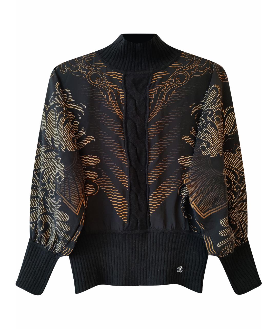 ROBERTO CAVALLI Черная шелковая блузы, фото 1