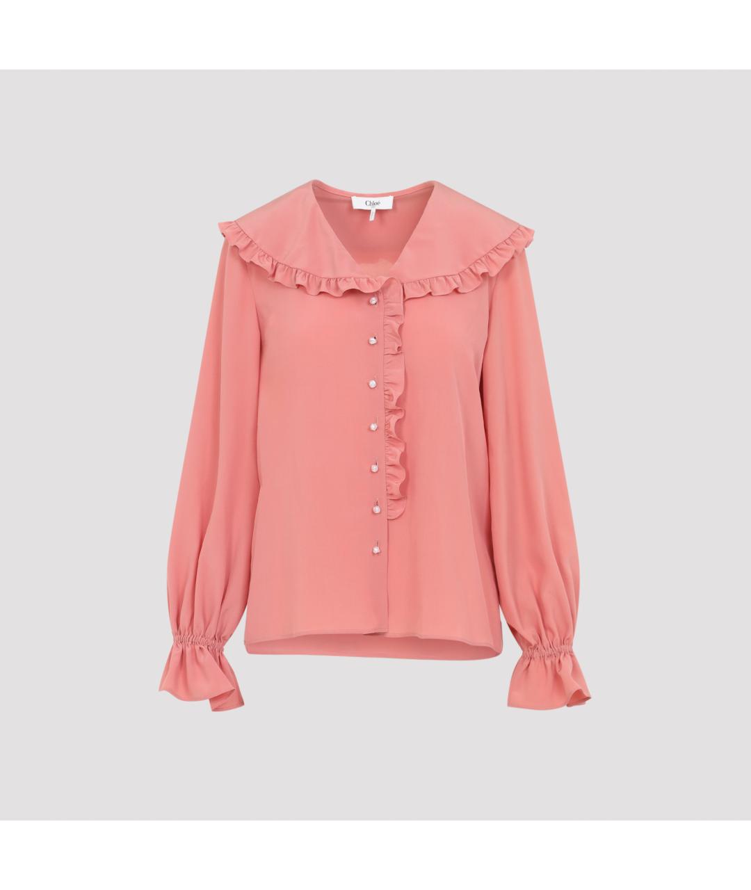 CHLOE Розовая шелковая блузы, фото 3