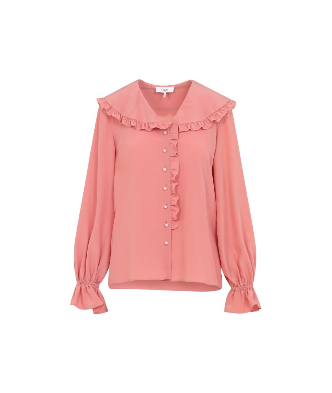 CHLOE Розовая шелковая блузы, фото 1