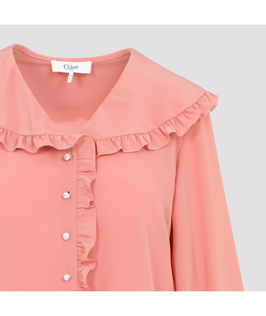 CHLOE Розовая шелковая блузы, фото 6