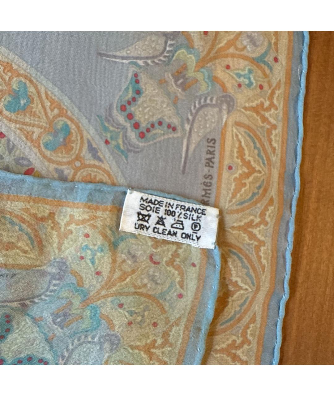 HERMES Голубой платок, фото 3