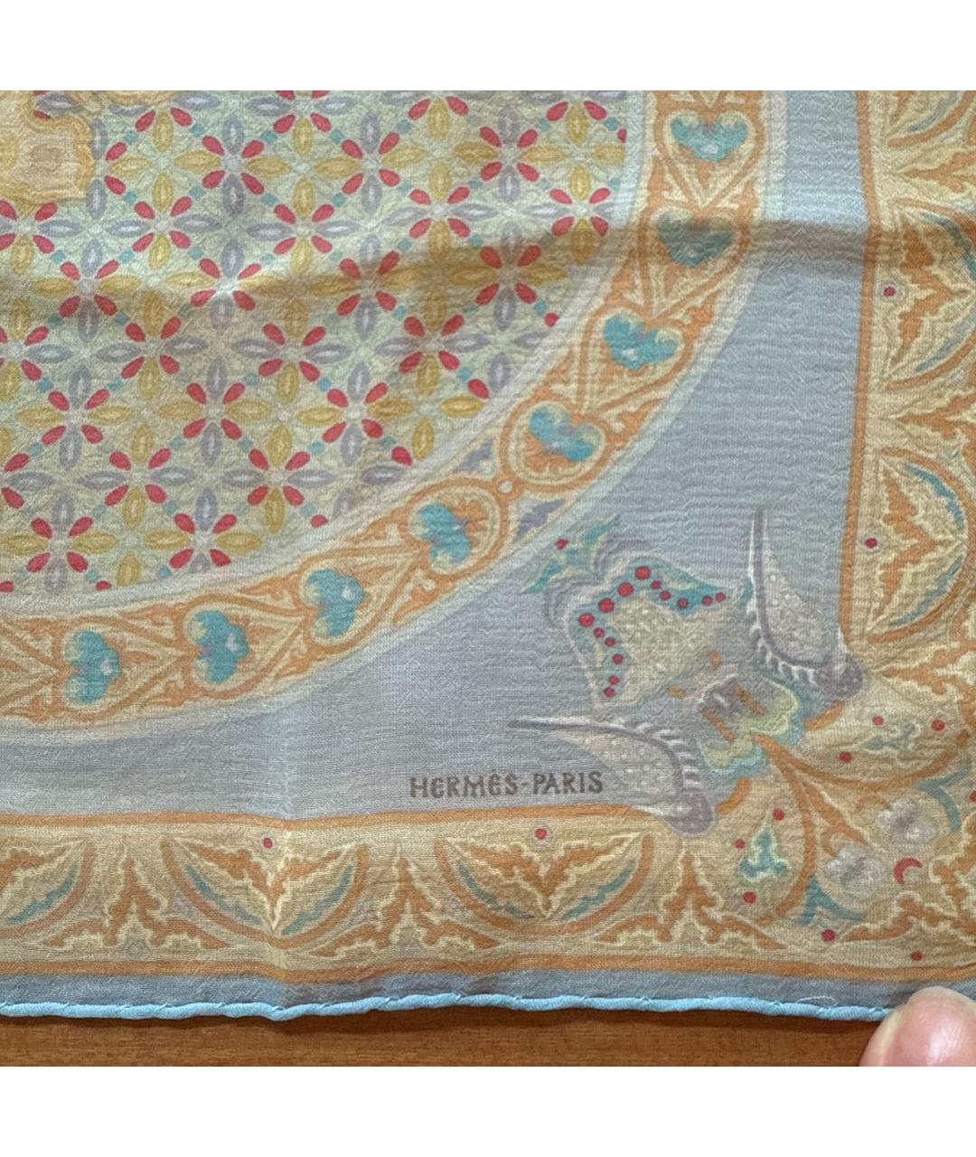 HERMES Голубой платок, фото 8