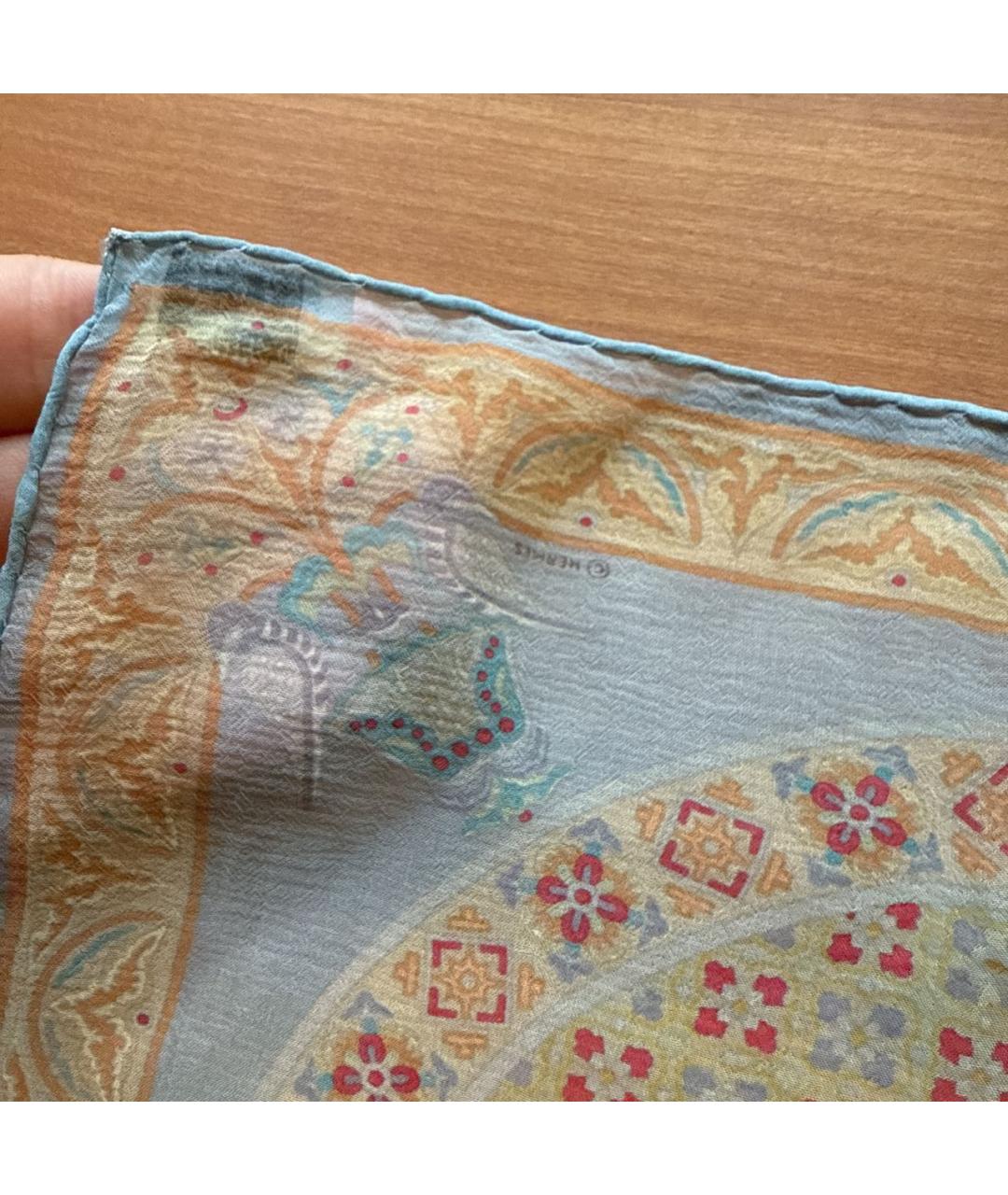 HERMES Голубой платок, фото 7