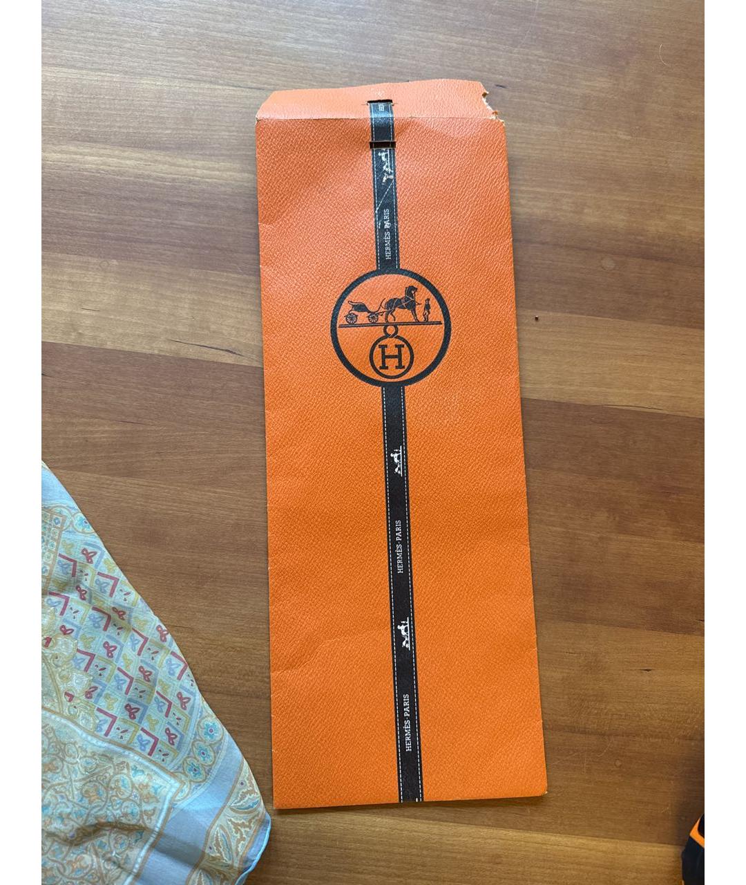 HERMES Голубой платок, фото 4