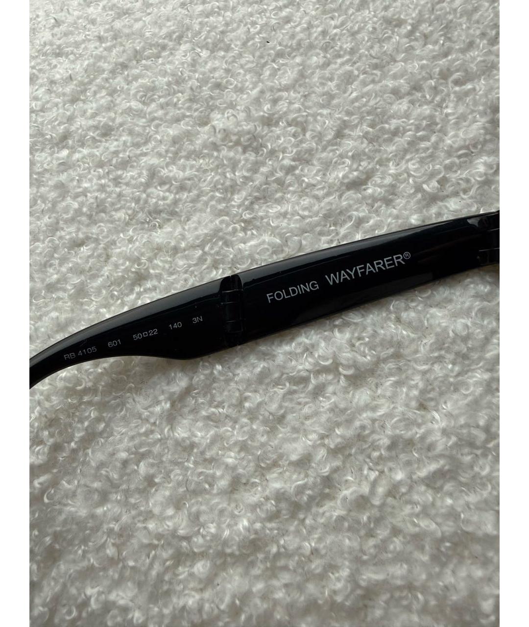 RAY BAN Черные пластиковые солнцезащитные очки, фото 3