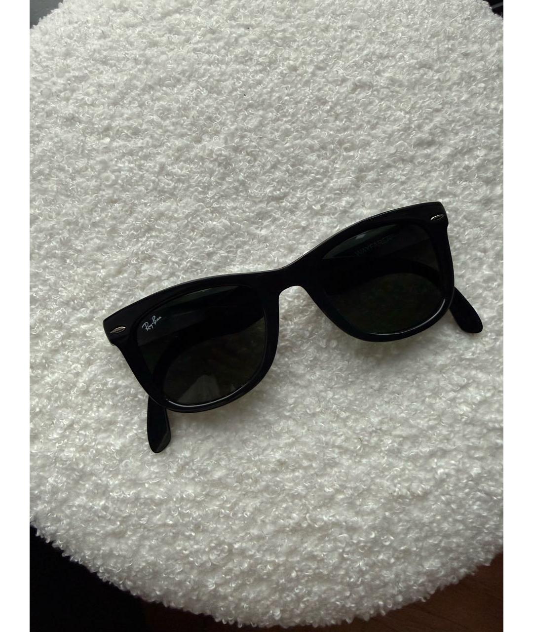 RAY BAN Черные пластиковые солнцезащитные очки, фото 9