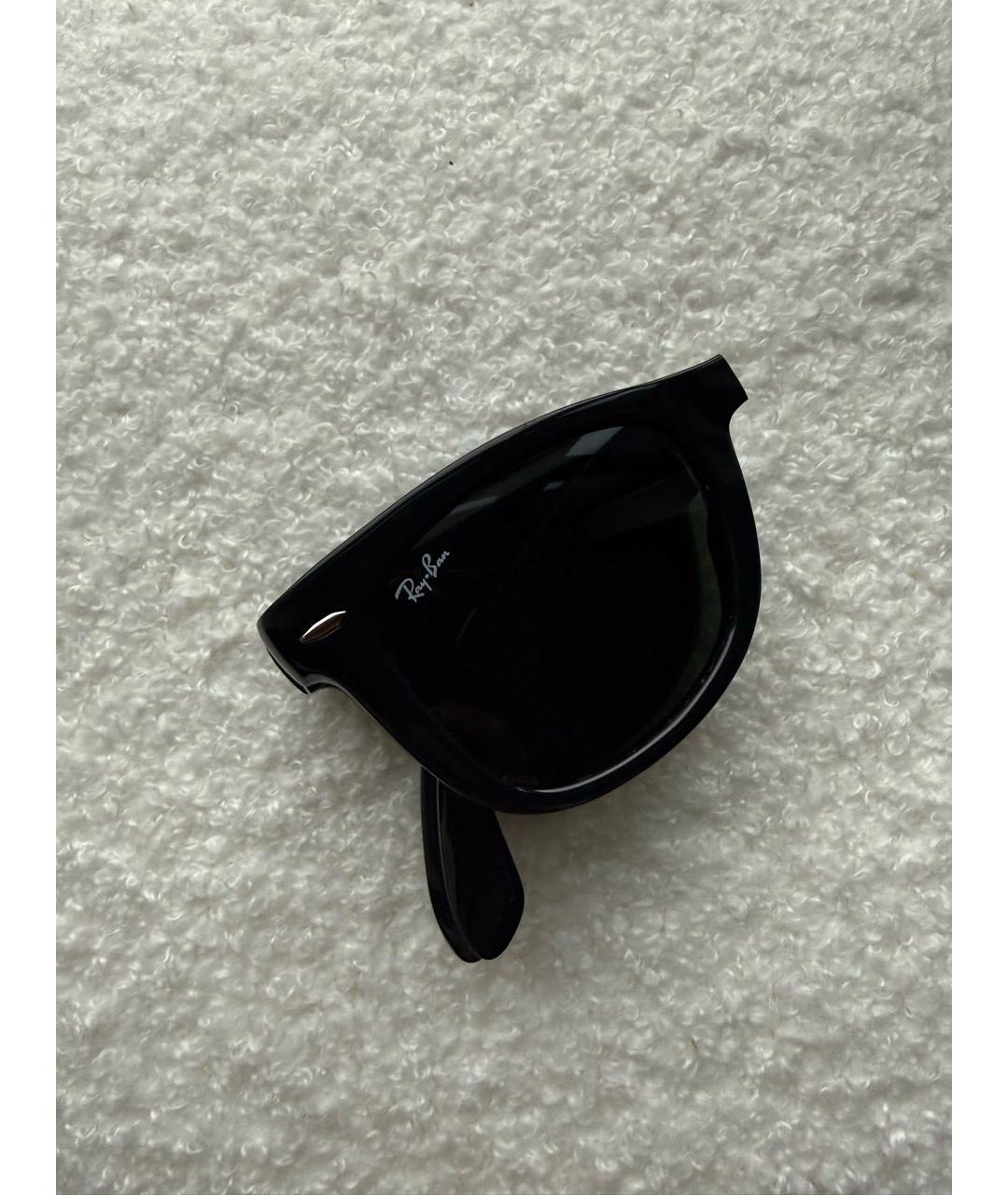 RAY BAN Черные пластиковые солнцезащитные очки, фото 5