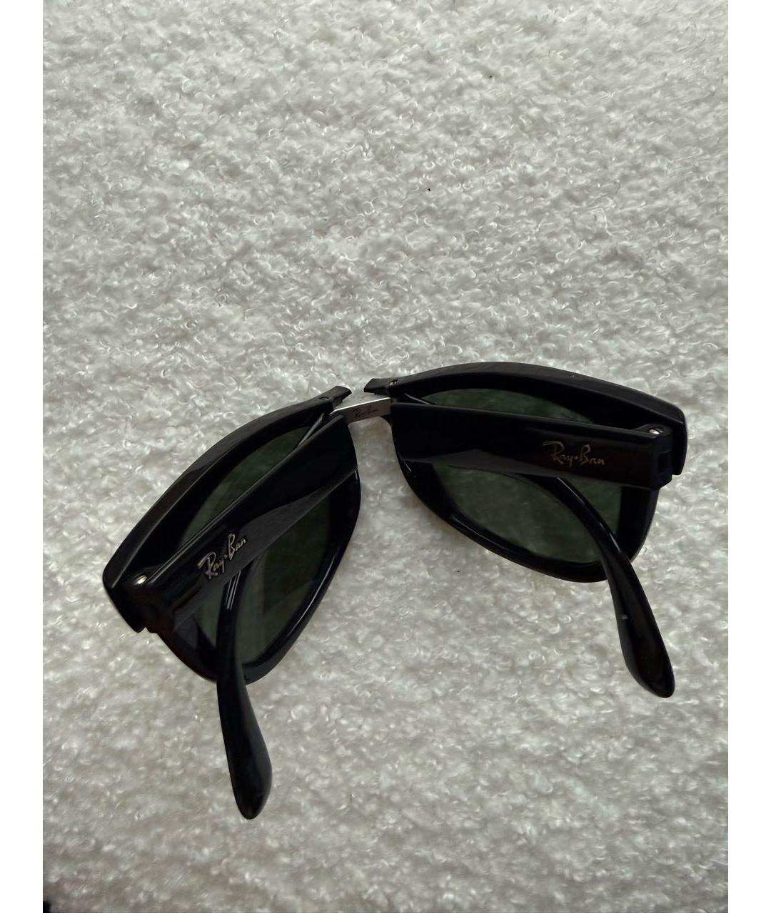 RAY BAN Черные пластиковые солнцезащитные очки, фото 2