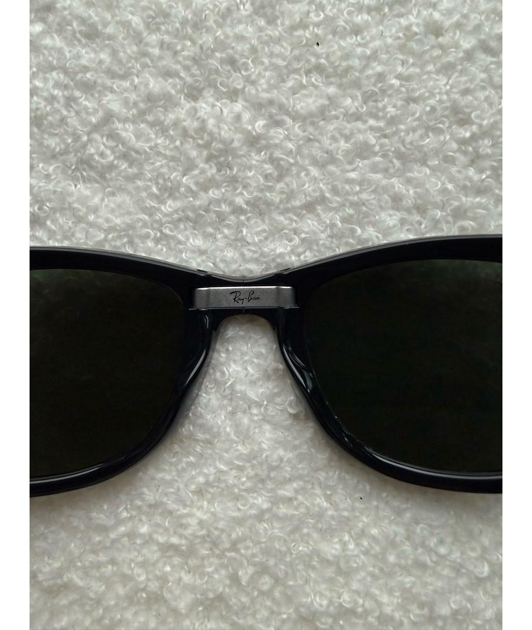 RAY BAN Черные пластиковые солнцезащитные очки, фото 6