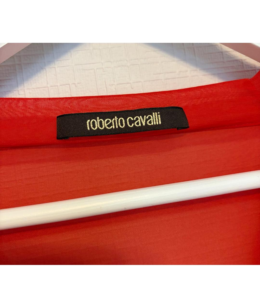 ROBERTO CAVALLI Красная шелковая блузы, фото 2