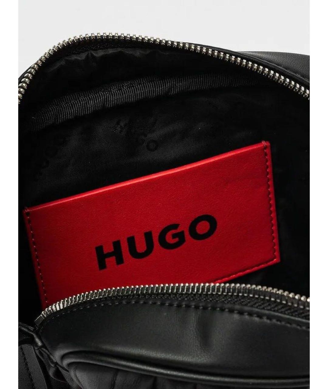 HUGO Черная сумка с короткими ручками из искусственной кожи, фото 4