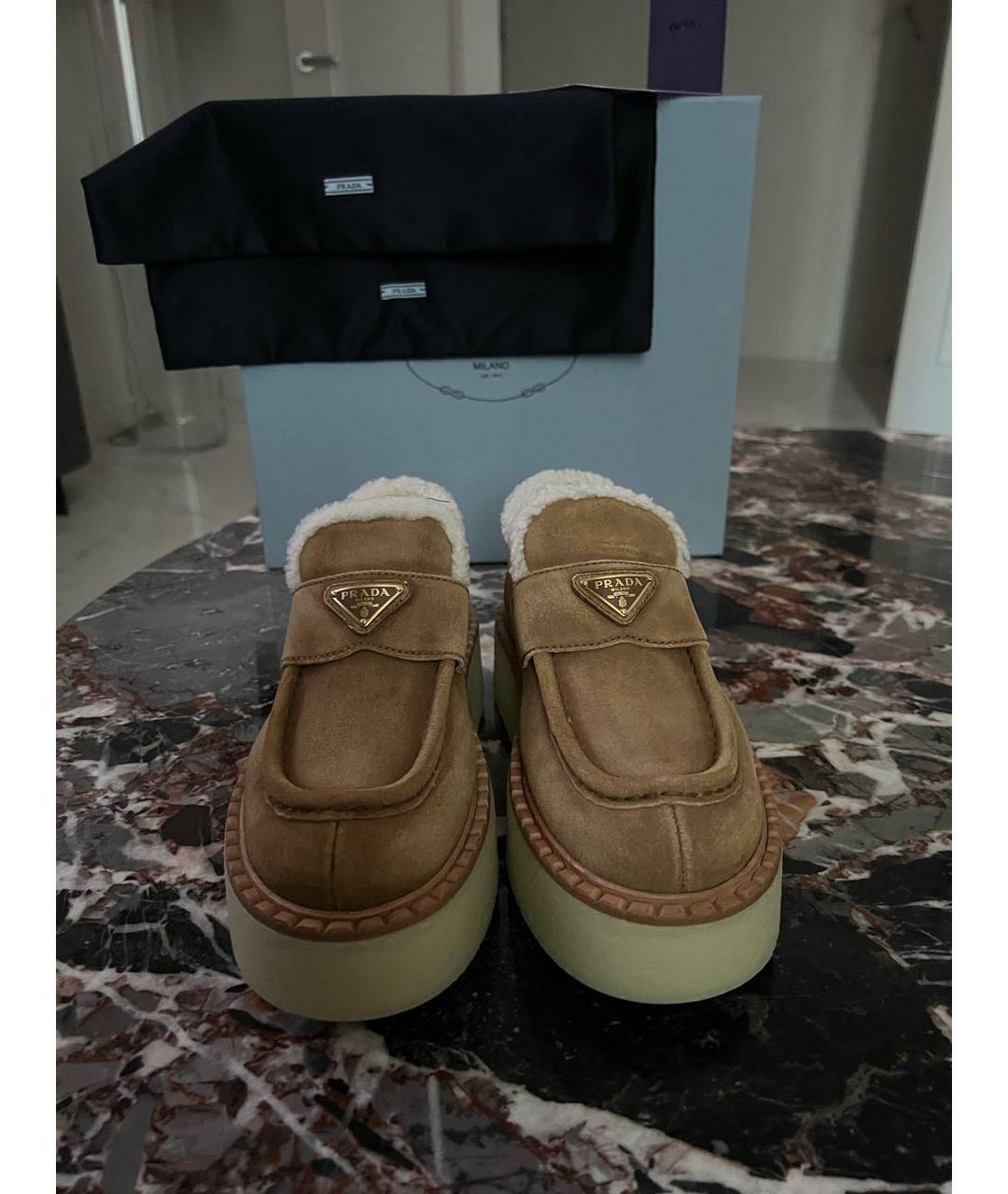 PRADA Коричневые замшевые лоферы, фото 2