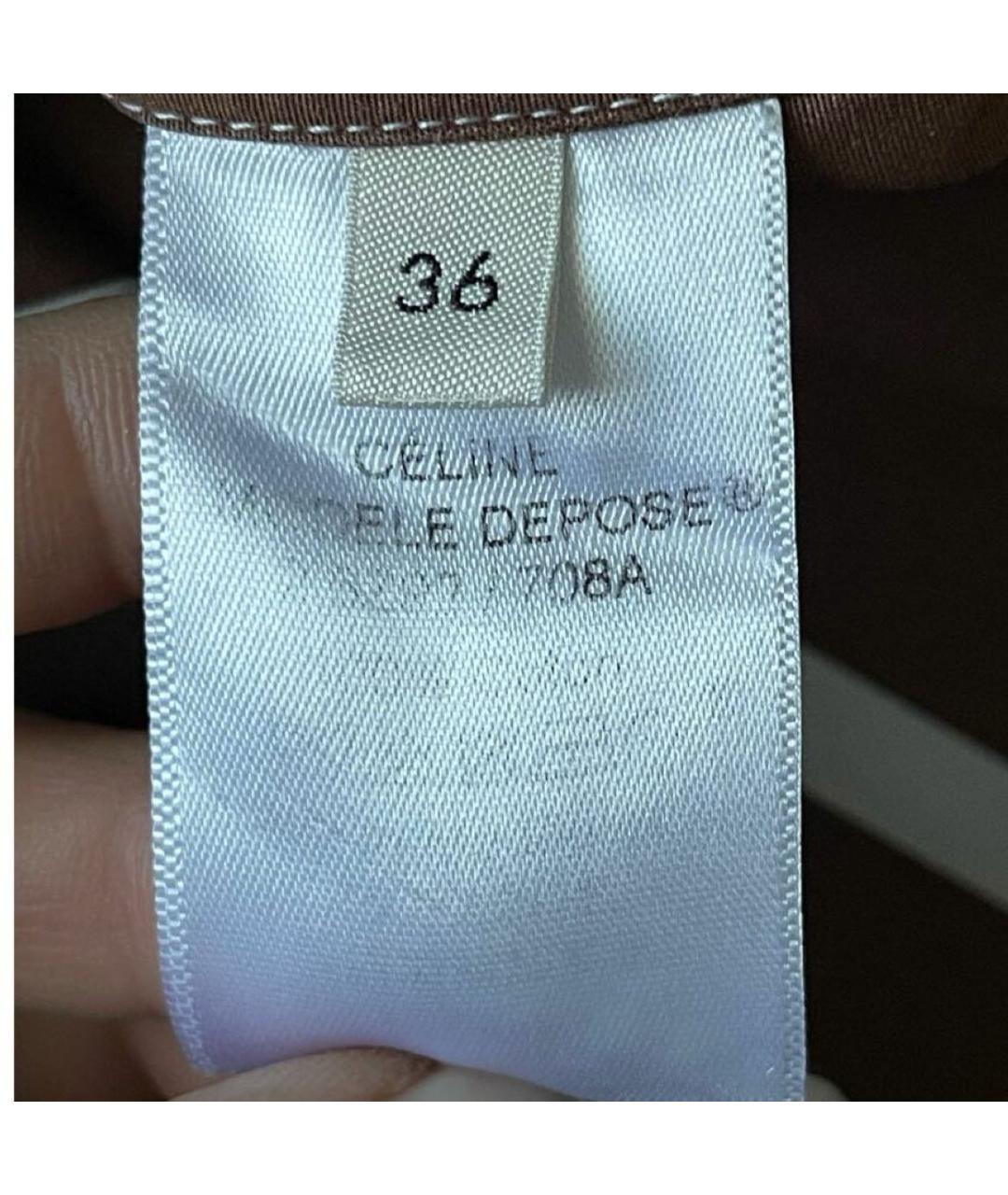 CELINE Коричневое хлопковое повседневное платье, фото 4