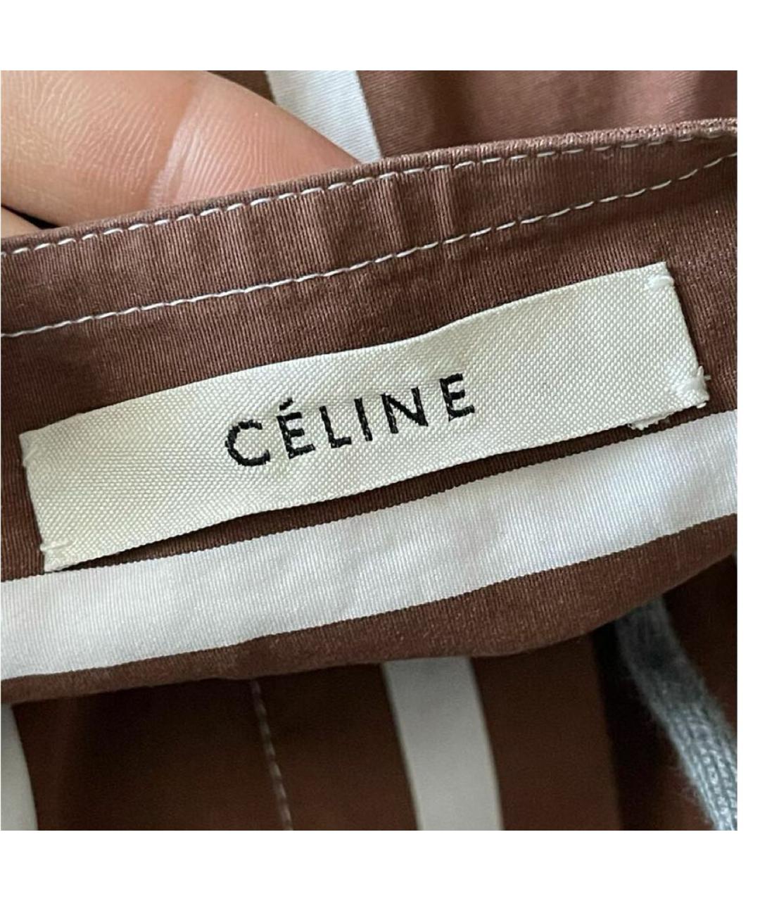 CELINE Коричневое хлопковое повседневное платье, фото 3