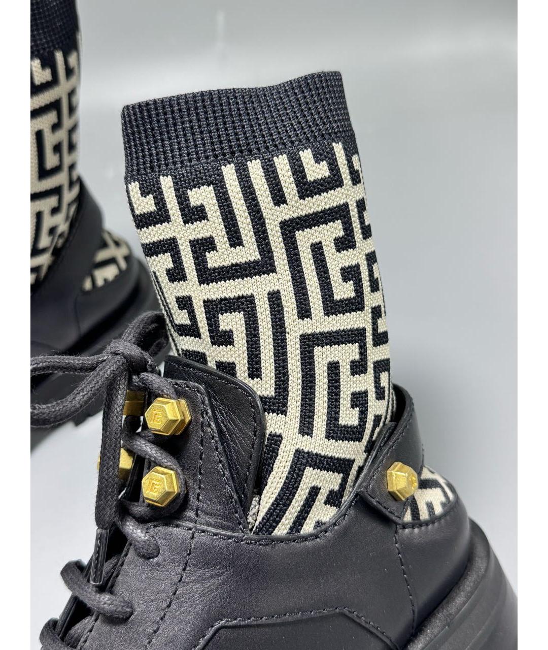 BALMAIN Черные кожаные ботинки, фото 4