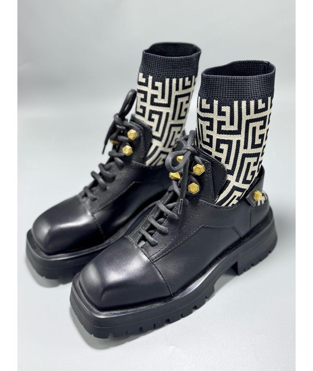 BALMAIN Черные кожаные ботинки, фото 2