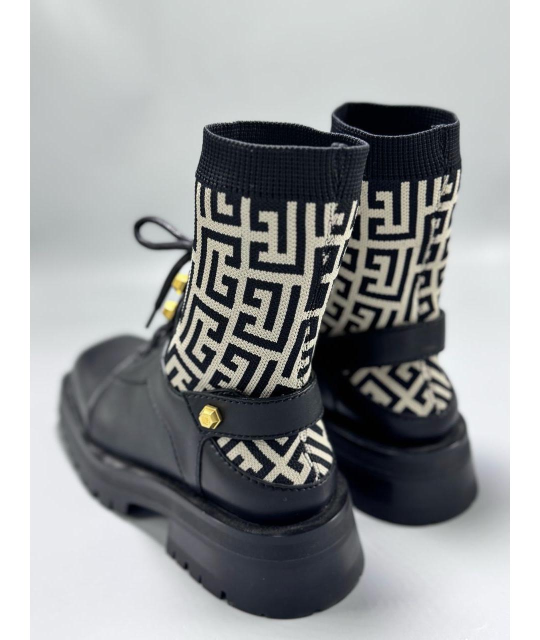 BALMAIN Черные кожаные ботинки, фото 5