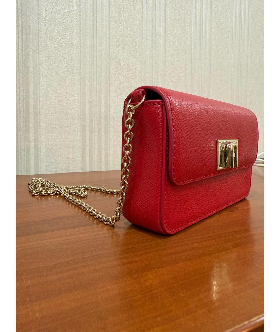 FURLA Красная кожаная сумка через плечо, фото 3