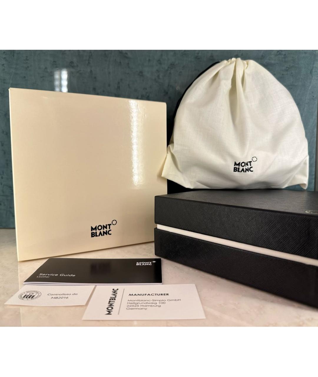 MONTBLANC Темно-синий кожаный ремень, фото 8