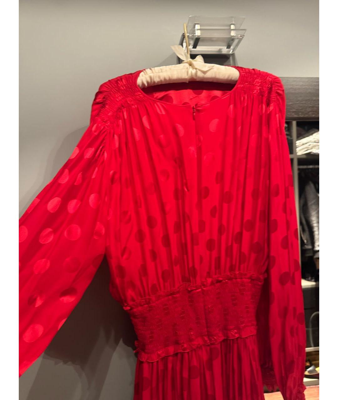 DOLCE&GABBANA Красное шифоновое коктейльное платье, фото 4