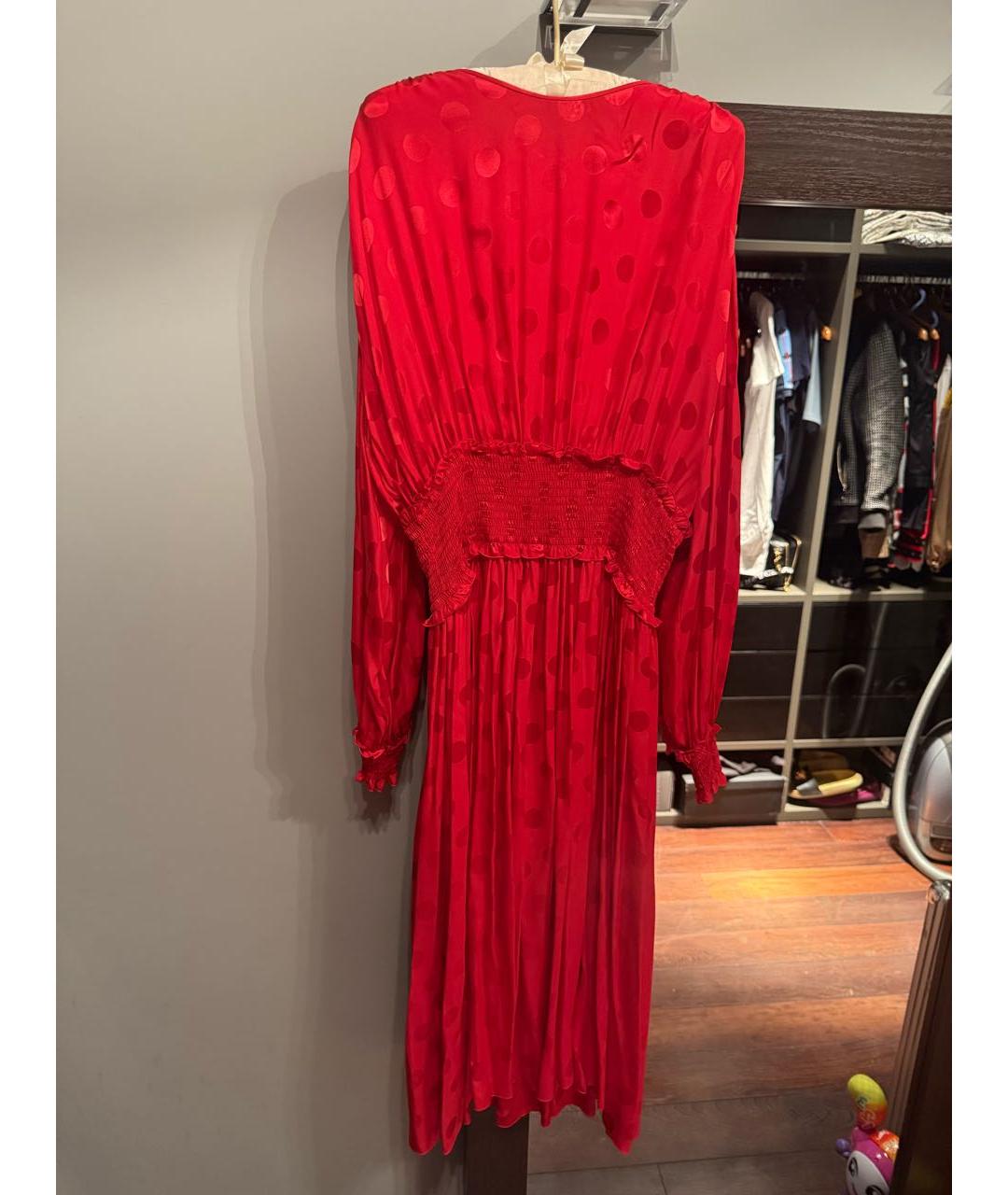 DOLCE&GABBANA Красное шифоновое коктейльное платье, фото 5