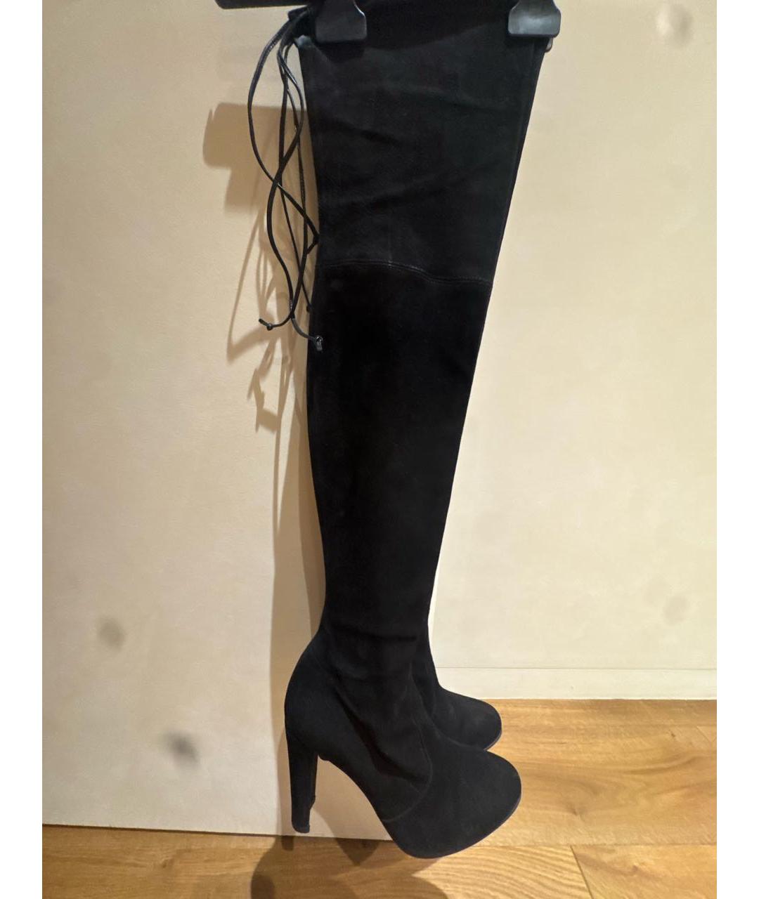 STUART WEITZMAN Черные замшевые ботфорты, фото 6