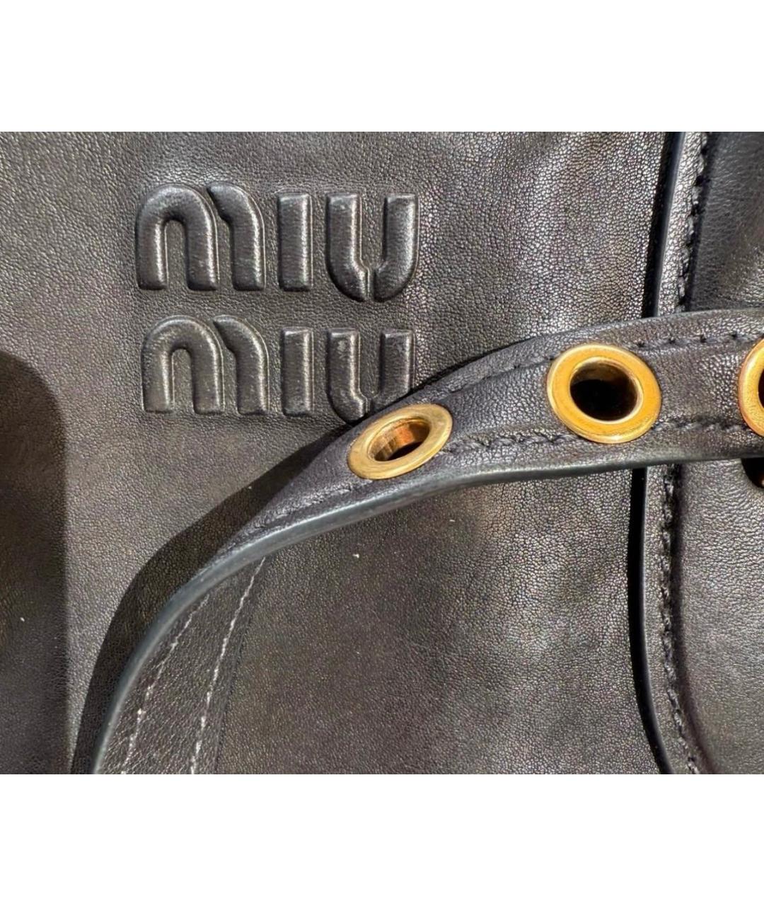 MIU MIU Черная кожаная сумка с короткими ручками, фото 5