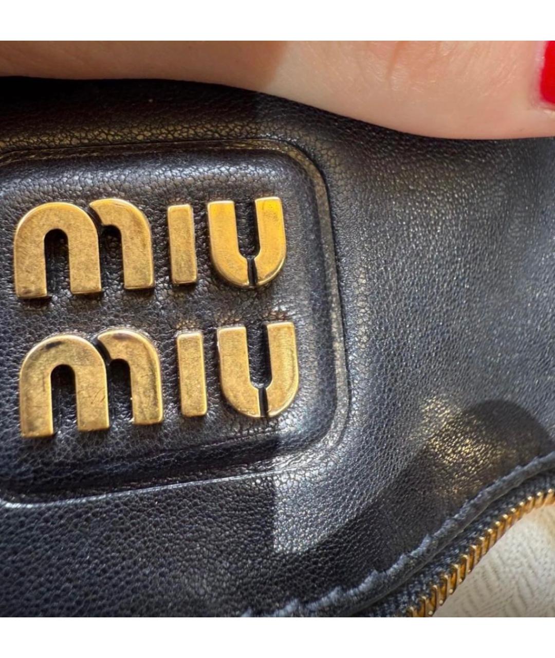 MIU MIU Черная кожаная сумка с короткими ручками, фото 4