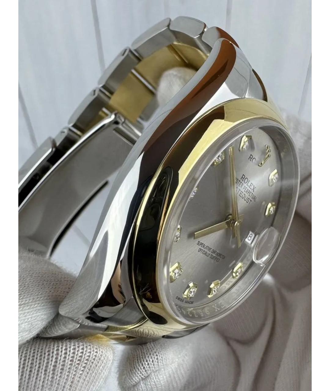 ROLEX Серые часы из желтого золота, фото 5