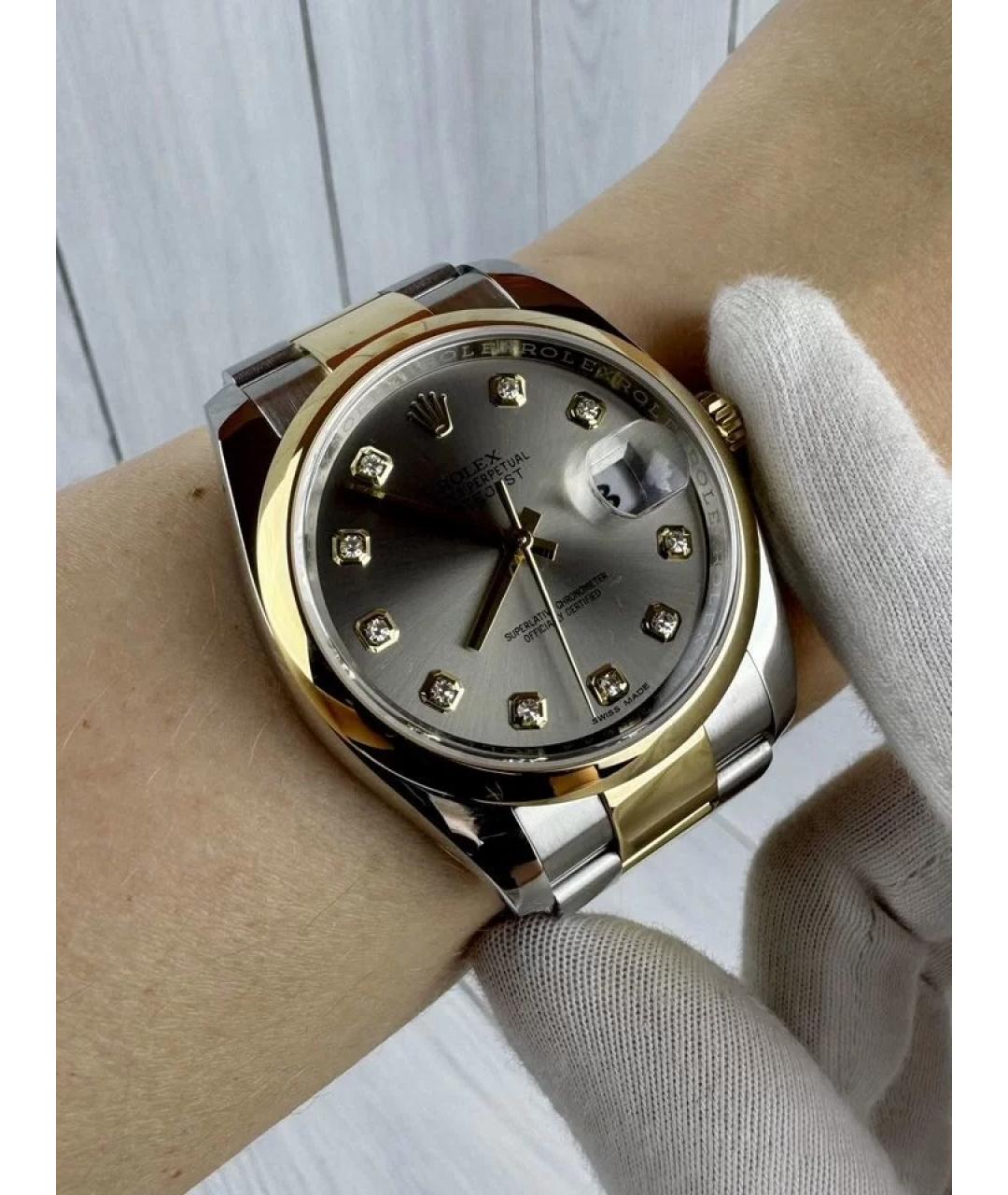ROLEX Серые часы из желтого золота, фото 2