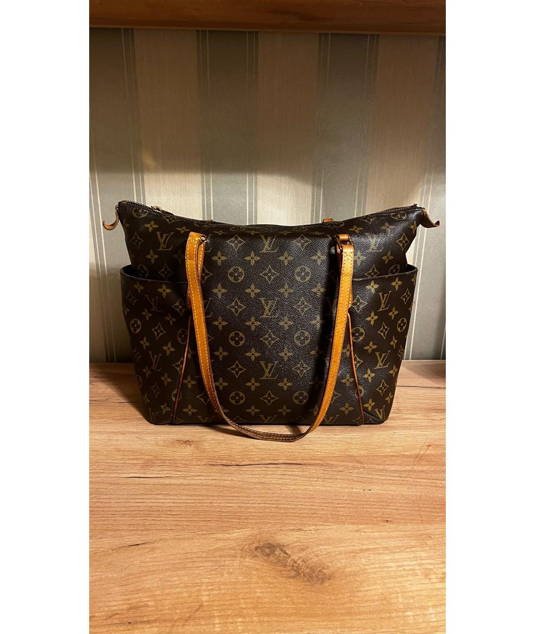 LOUIS VUITTON Коричневая кожаная сумка тоут, фото 9