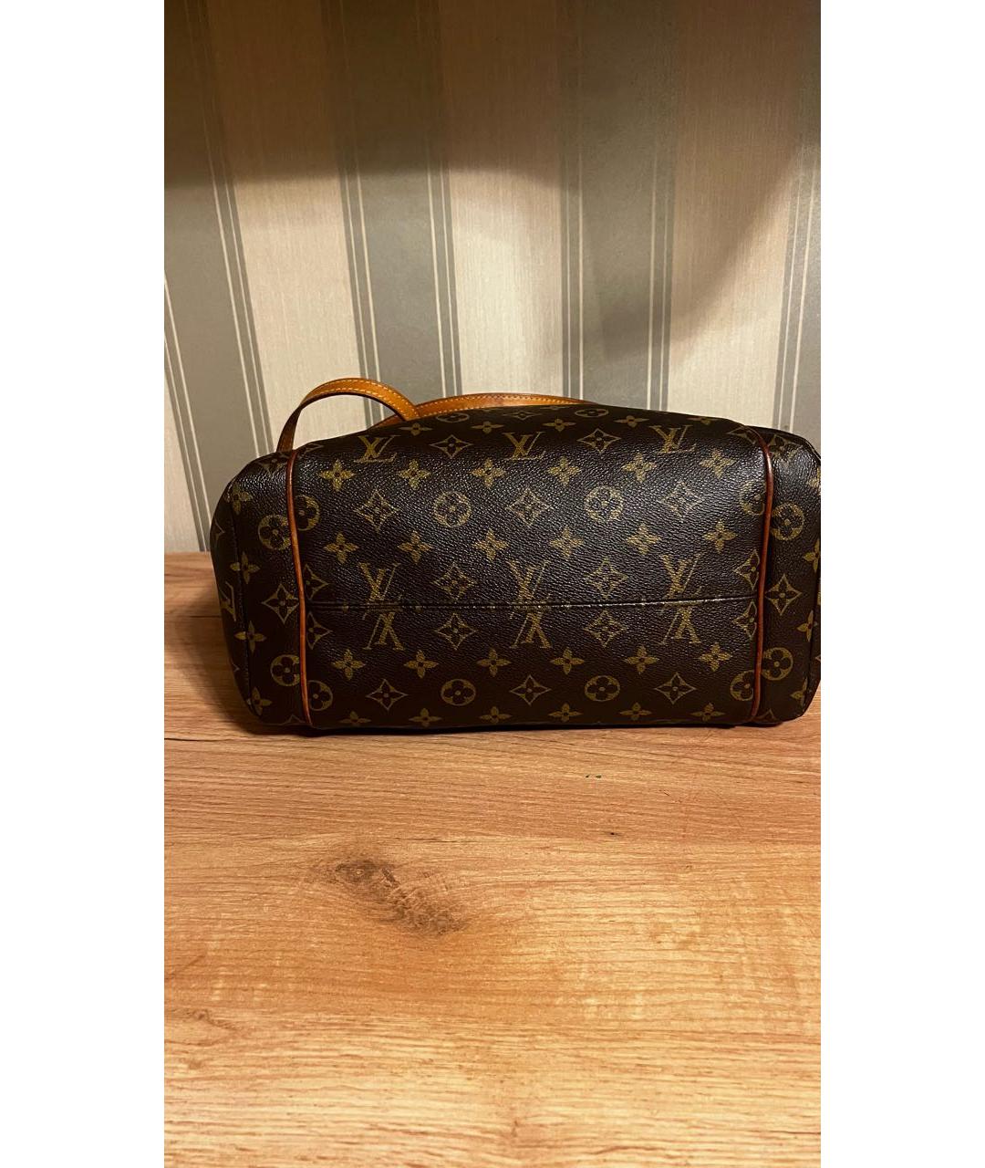LOUIS VUITTON Коричневая кожаная сумка тоут, фото 3