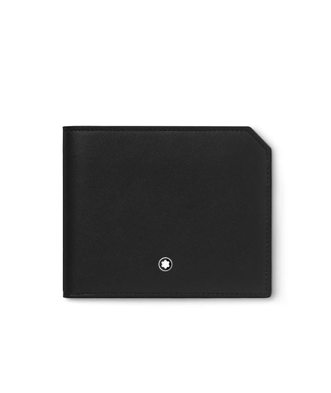 MONTBLANC Черный кожаный кошелек, фото 1